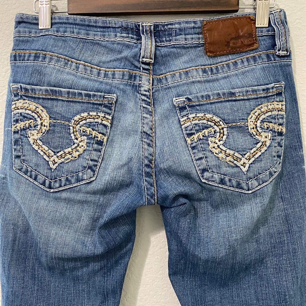 Big Star Sweet Bootcut Jeans Womens 27L Low Rise Embroidered Pocket Y2K - Picture 11 of 13